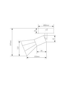 Simple ceiling spotlight Bhani Series E27 Black 2