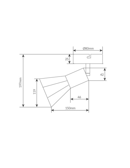 Foco de techo simple Serie Bhani E27 Negro