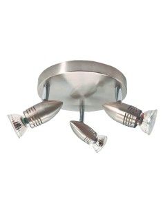 Foco de techo triple circular Serie Kegla GU10 Níquel