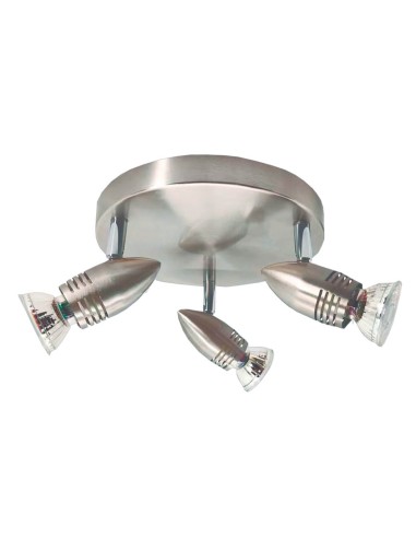 Foco de techo triple circular Serie Kegla GU10 Níquel