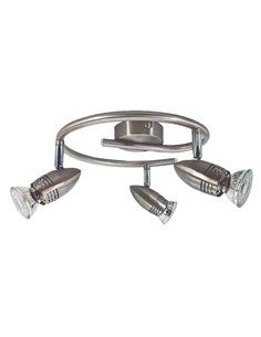 Foco de techo triple espiral Serie Kegla GU10 Níquel