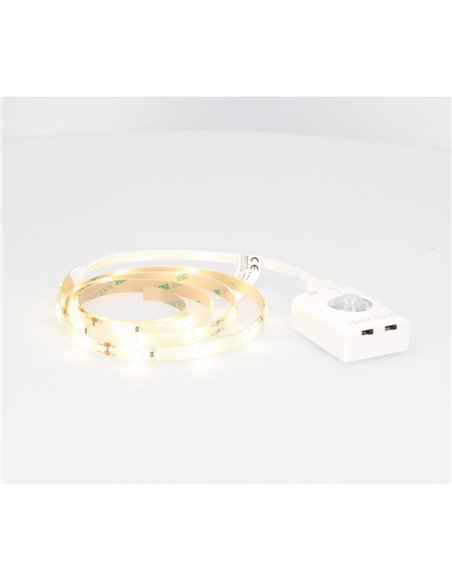Kit fita LED 1M com bateria e sensor de movimento e crepúsculo 2,4W 4200K