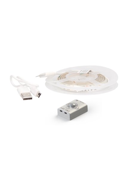 Kit fita LED 1M com bateria e sensor de movimento e crepúsculo 2,4W 4200K