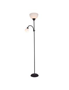 Lámpara de pie Serie Nawis 1760mm E27 con luz de lectura E14 Negro