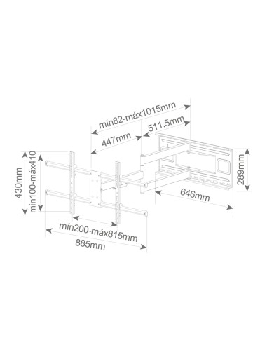Soporte de TV pared con brazo extra largo 43" - 80"