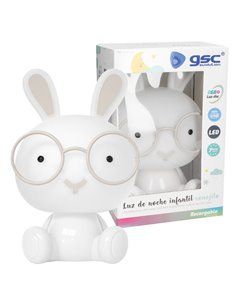 Luz de noche infantil LED Conejito 2,5W RGB + luz día batería recargable Blanco 2