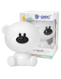 Luz de noche infantil LED Osito 2,5W RGB + luz día batería recargable Blanco 2
