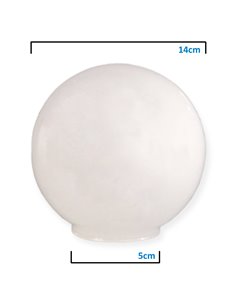 Abajur de vidro esférico opala de 14cm, boca de 5cm 2