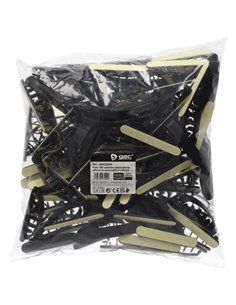 Pack 100u abrazaderas adhesivas para cable 6 orificios 2