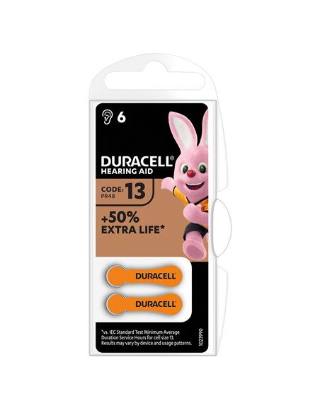 Pila para audífono Duracell DA 13 Blister 6 unidades