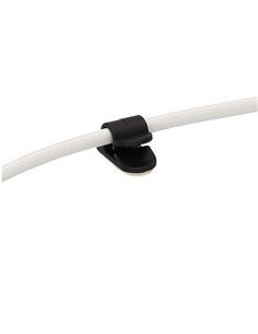 Pack 100u abrazaderas adhesivas para cable 1 orificio 2
