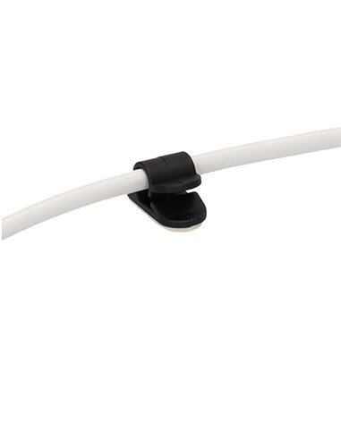 Pack 100u abrazaderas adhesivas para cable 1 orificio