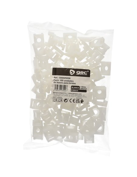 Pack 100u bases para bridas 6.8mm