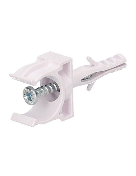 Pack 100u fijadores de tubo con taco Ø16mm