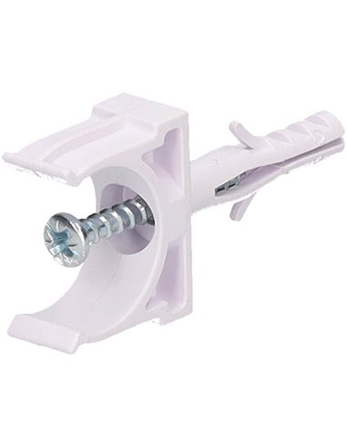 Pack 100u fijadores de tubo con taco Ø20mm