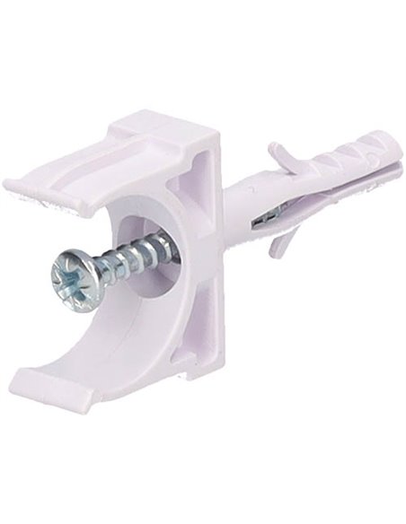 Pack 100u fijadores de tubo con taco Ø20mm