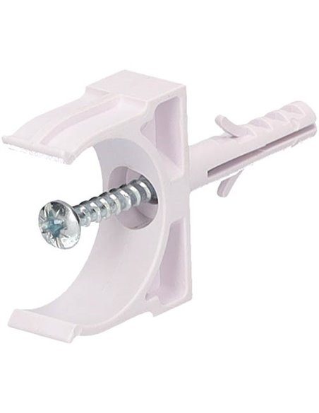 Pack 50u fijadores de tubo con taco Ø25mm