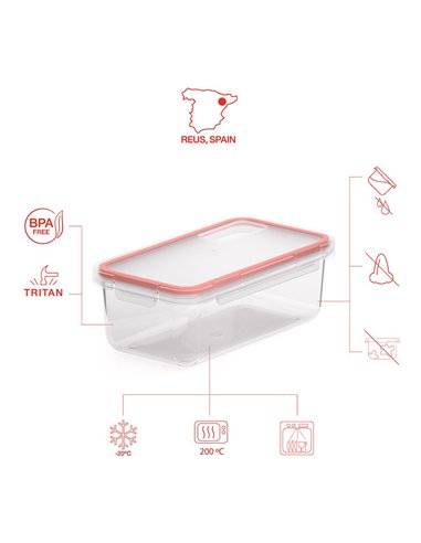 Contenedor hermético 0,75l transparente 6090/50 valira