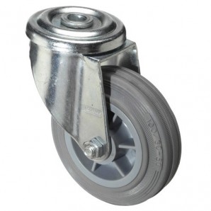 Roda Industrial de Borracha Cinza Através de 80mm