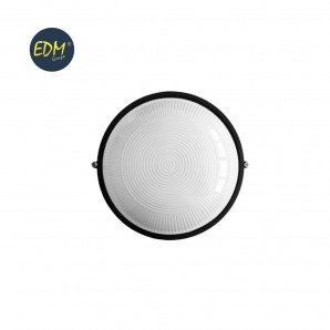 Aplique aluminio ip54 redondo negro E27 100w mod. cambrils