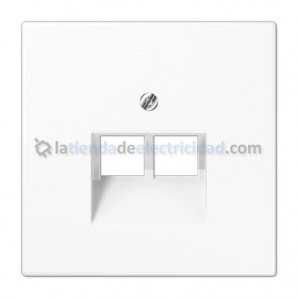 Tampa dupla para tomada de telefone ou dados RJ11-RJ45...