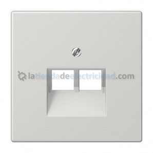 Tapa doble para toma de teléfono o datos RJ11-RJ45 GRIS CLARO JUNG LS 969-2 UA LG
