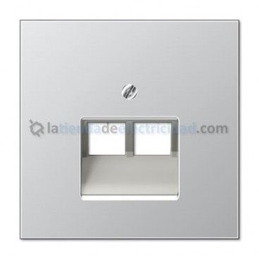 Tapa doble para toma de teléfono o datos RJ11-RJ45 ALUMINIO JUNG AL 2969-2 UA 