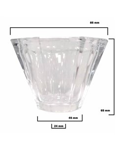 Transparente Diamant-Tulpe aus Kristall 8,5x4x5 cm mit einer Öffnung von 2,4 cm 2