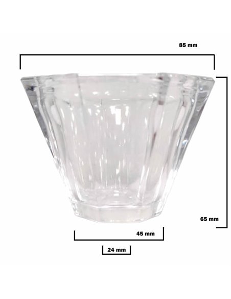 Transparent Crystal DIAMOND Tulip 8.5x4x5cm with a 2.4cm Opening