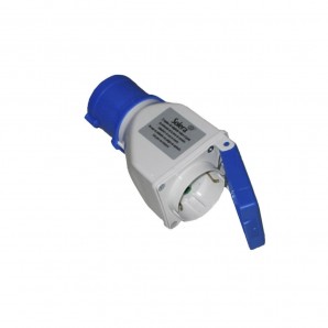 Plugue Adaptador Cetac para Base Schuko com Tampa 2P+E 16A Solera 904012