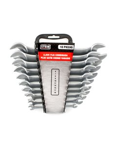 Conjunto de chaves fixas Stein cromo vanádio din-3110 8 peças.