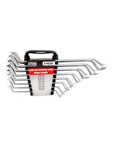 Conjunto de chave fixa angular Stein star cr-v cetim de 8 peças din-838