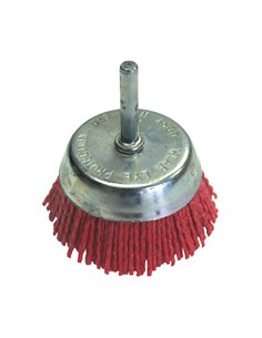 Cepillo taza nylon stein 75mm con espiga 6mm