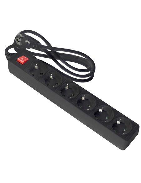Cabo switch base onlex t/t preto 1,5 m 6 soquetes