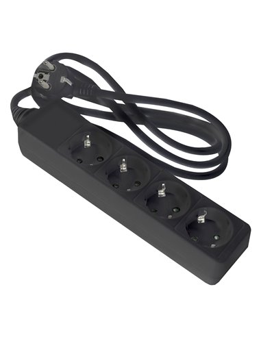 Base negra onlex t/t cable 1,5 mts 4 tomas