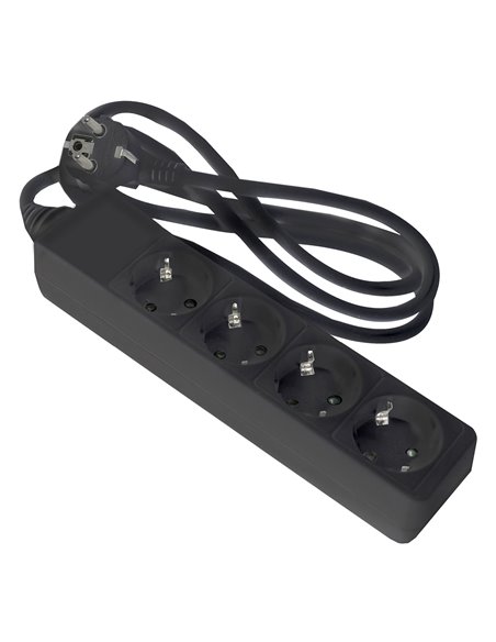 Base negra onlex t/t cable 1,5 mts 4 tomas