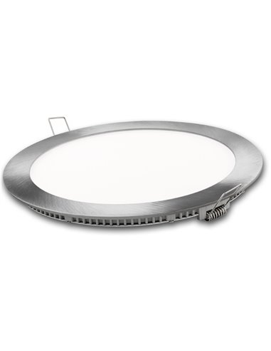 Downlight LED redondo matel prata 12w 2700K