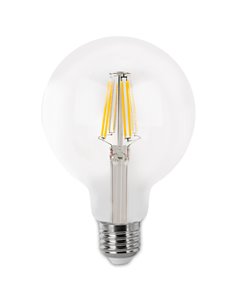 Lâmpada Globe LED filamento matel E27 g80 4W 6400K transparente