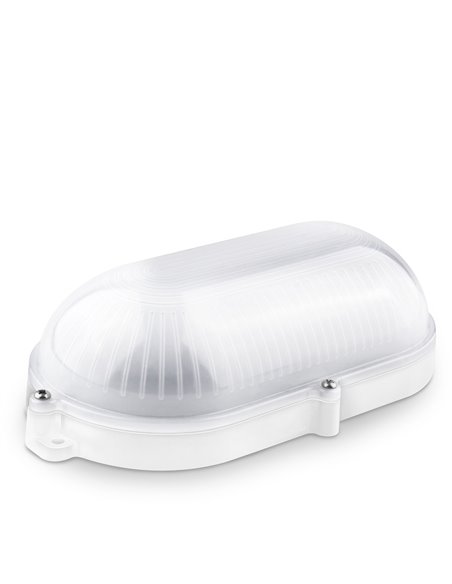 Aplique LED oval IP65 matel 9W branco 6400K