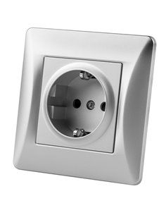 Base Schuko Empotrar UniV Plata 16a