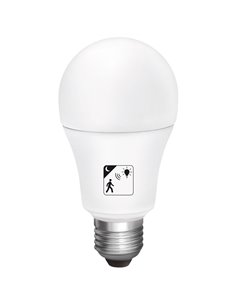 Bombilla led matel crepuscular y movimiento e27 10w cálida