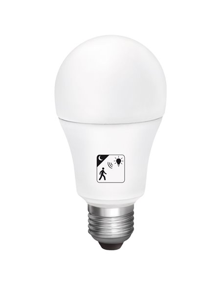 Bombilla led matel crepuscular y movimiento e27 10w neutra