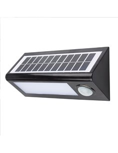 Aplique Led Solar Negro Sensor 27cm 8w