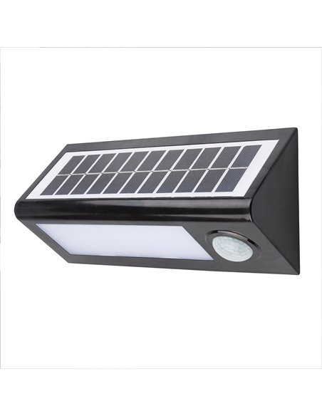 Aplique Led Solar Negro Sensor 27cm 8w
