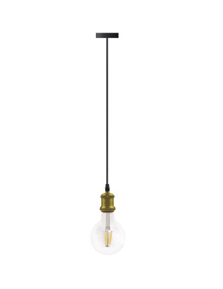 Kit pingente vintage matel E27 1m ouro novo