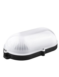 Aplique Led OVal Negro Ext Ip65 9w Neutr