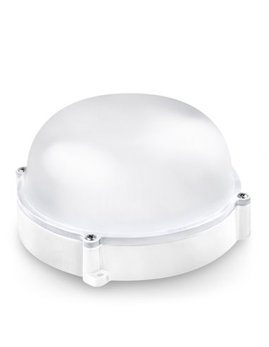 Aplique led redondo matel exterior ip65 blanco 12w neutra