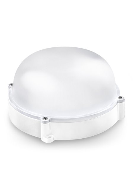 Aplique led redondo matel exterior ip65 blanco 12w neutra