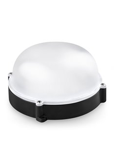 Aplique led redondo matel exterior ip65 negro 12w neutra
