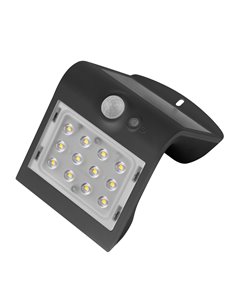Sensor de luz de parede LED solar Korpass 2W preto 6400K